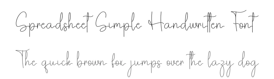 Spreadsheet Simple Handwritten Font by freshtypeink — Script Handwritten Font