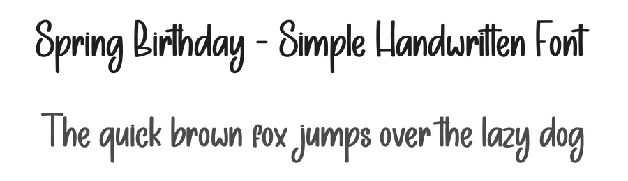 Spring Birthday – Simple Handwritten Font by andikastudio — Display Font