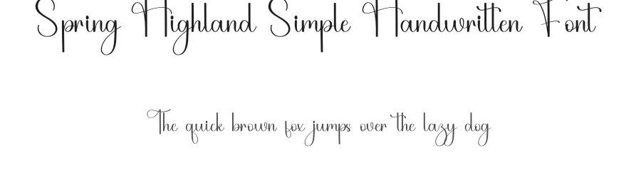 Spring Highland Simple Handwritten Font by freshtypeink — Script Handwritten Font