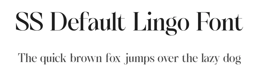 SS Default Lingo Font by Second Son Radiance — Serif Font