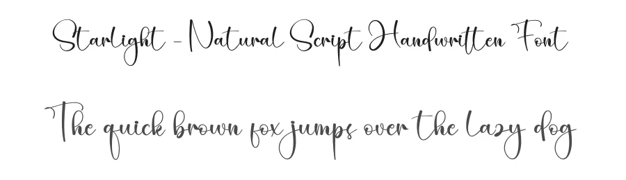 Starlight – Natural Script Handwritten Font by creativeletter — Script Handwritten Font