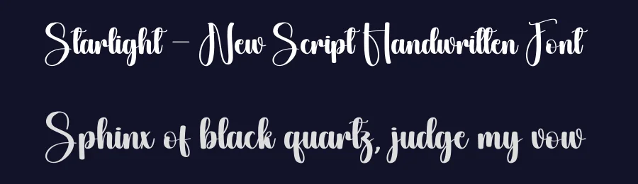 Starlight – New Script Handwritten Font by creativeletter — Script Handwritten Font — thumbnail 2