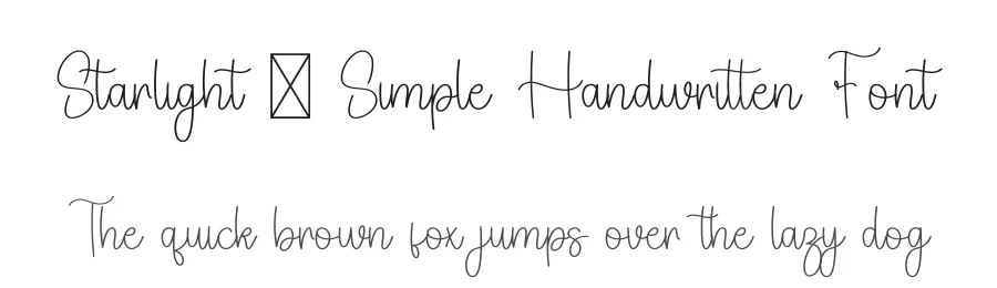 Starlight – Simple Handwritten Font by freshtypeink — Script Handwritten Font