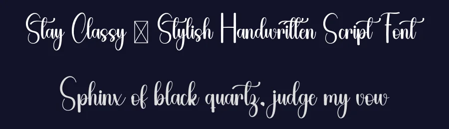 Stay Classy – Stylish Handwritten Script Font by freshtypeink — Script Handwritten Font — thumbnail 2