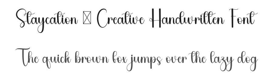 Staycation – Creative Handwritten Font by freshtypeink — Script Handwritten Font