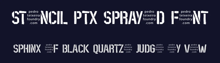 Stencil PTx Sprayed Font by Pedro Teixeira Foundry — Display Font — thumbnail 2