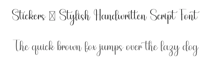 Stickers – Stylish Handwritten Script Font by freshtypeink — Script Handwritten Font