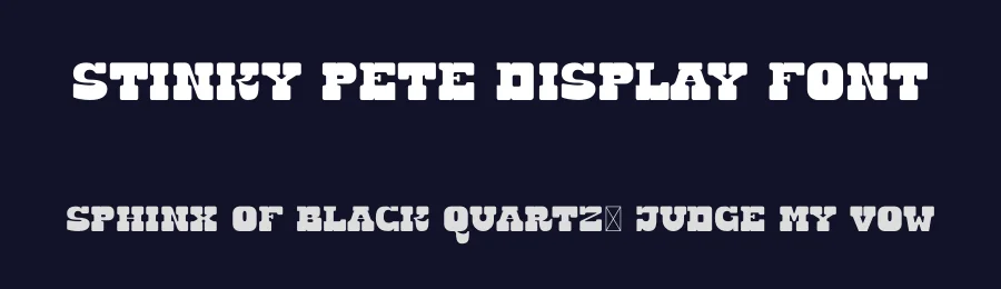 Stinky Pete Display Font by Hamilton — Display Font — thumbnail 2