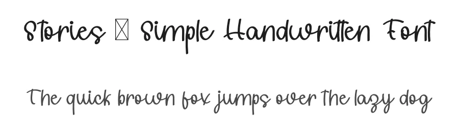 Stories – Simple Handwritten Font by freshtypeink — Script Handwritten Font