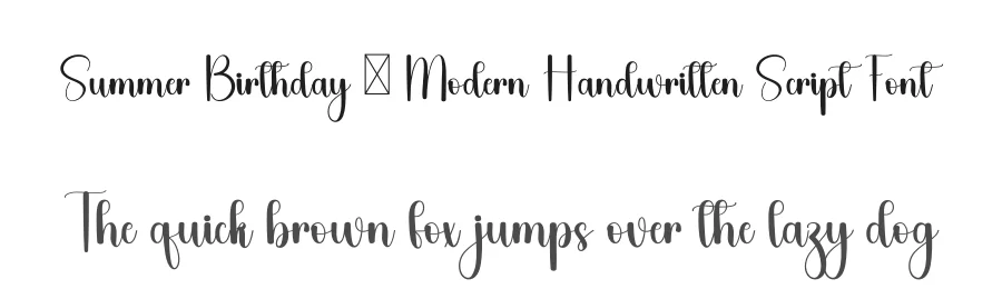 Summer Birthday – Modern Handwritten Script Font by freshtypeink — Script Handwritten Font