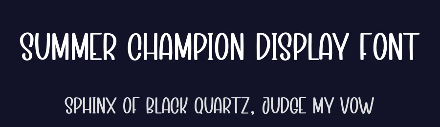 Summer Champion Display Font by creativeletter — Display Font — thumbnail 2