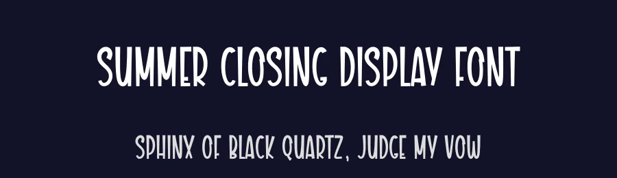 Summer Closing Display Font by creativeletter — Display Font — thumbnail 2