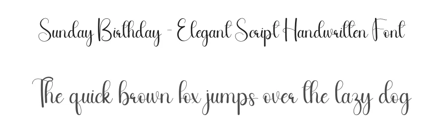 Sunday Birthday – Elegant Script Handwritten Font by andikastudio — Script Handwritten Font