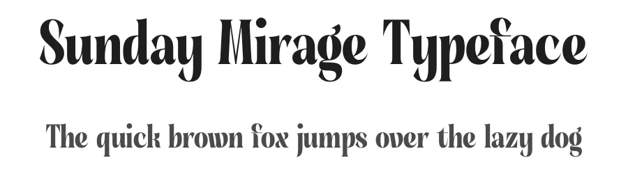 Sunday Mirage Typeface by timelesstype.co — Display Font