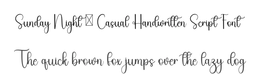 Sunday Night – Casual Handwritten Script Font by freshtypeink — Script Handwritten Font