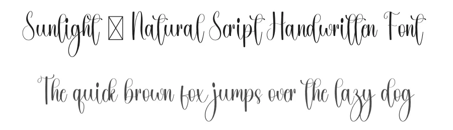 Sunlight – Natural Script Handwritten Font by freshtypeink — Script Handwritten Font