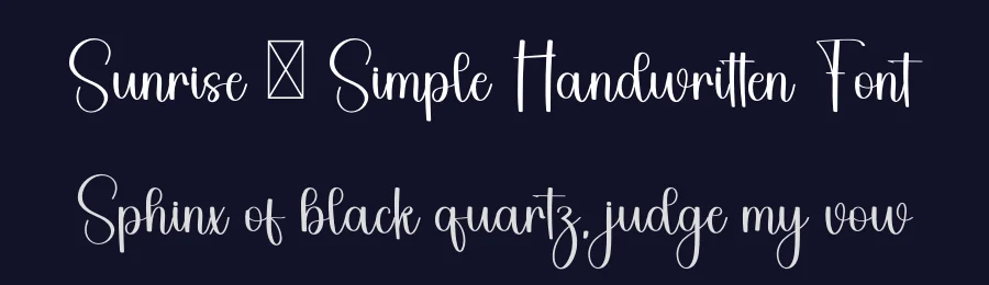 Sunrise – Simple Handwritten Font by freshtypeink — Script Handwritten Font — thumbnail 2
