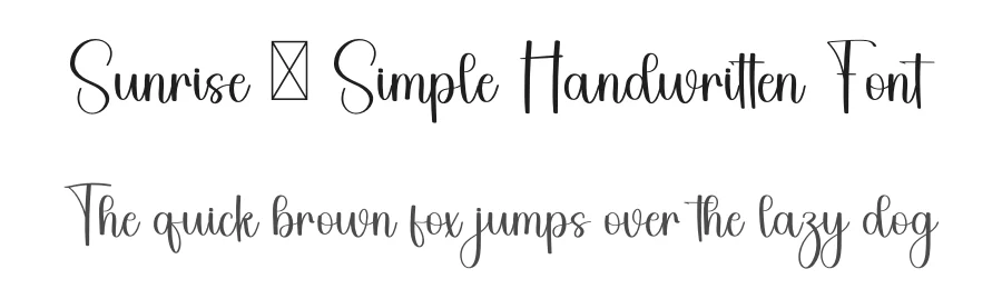 Sunrise – Simple Handwritten Font by freshtypeink — Script Handwritten Font