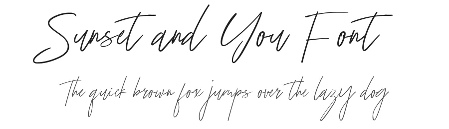 Sunset and You Font by CalligraphyFonts.net — Script Handwritten Font