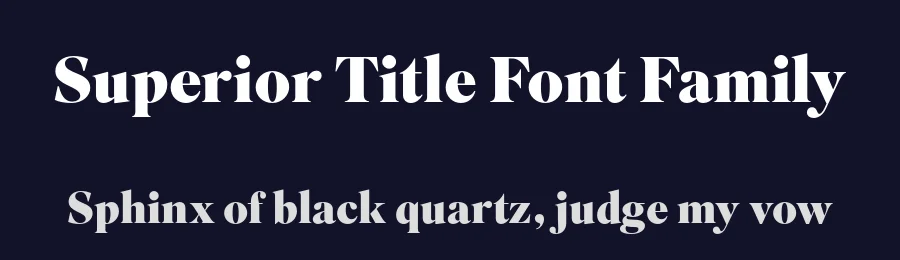 Superior Title Font Family by Jeremy Mickel — Serif Font — thumbnail 2