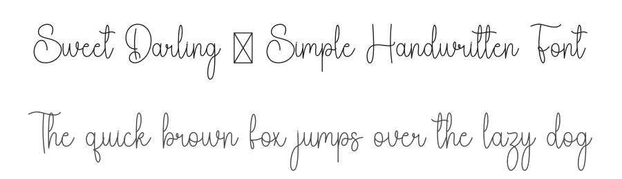 Sweet Darling – Simple Handwritten Font by freshtypeink — Script Handwritten Font