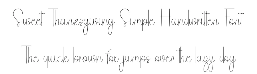 Sweet Thanksgiving Simple Handwritten Font by freshtypeink — Script Handwritten Font