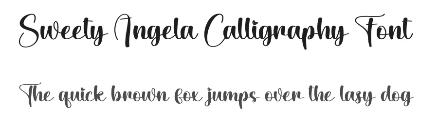 Sweety Angela Calligraphy Font by creativeletter — Script Handwritten Font