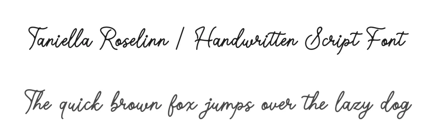 Taniella Roselinn | Handwritten Script Font by Gracetypestudio — Script Handwritten Font