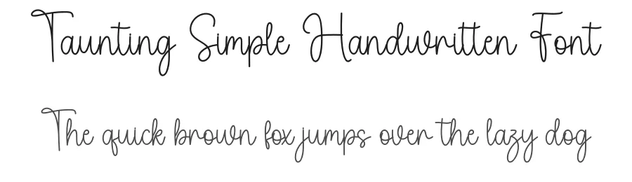 Taunting Simple Handwritten Font by freshtypeink — Script Handwritten Font