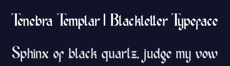 Tenebra Templar | Blackletter Typeface by Denustudios — Blackletter Font — thumbnail 2