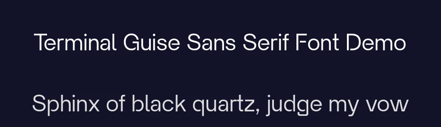 Terminal Guise Sans Serif Font Demo by Hanken Design Co. — Sans Serif Font — thumbnail 2