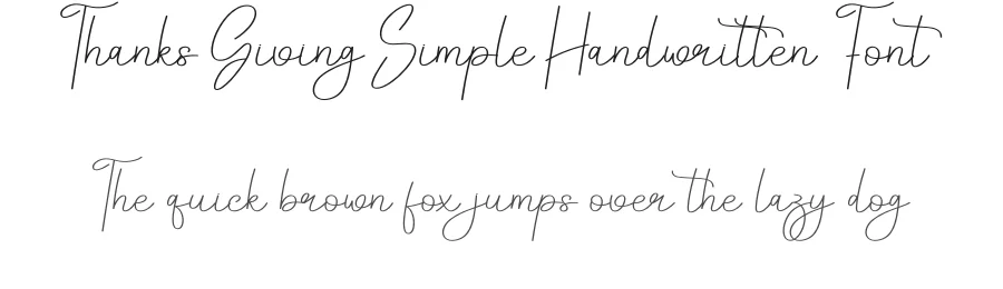 Thanks Giving Simple Handwritten Font by creativeletter — Script Handwritten Font