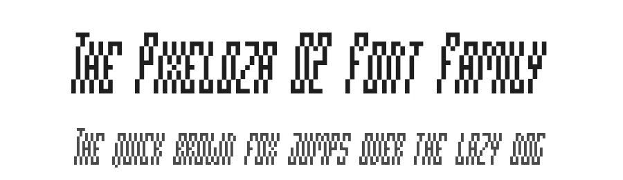 The Pixeloza 02 Font Family by Fontsphere — Display Font