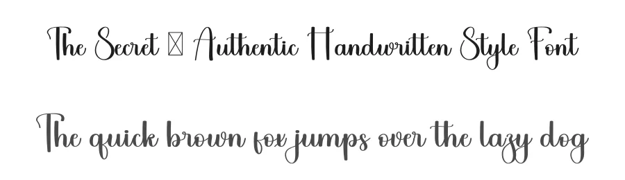 The Secret – Authentic Handwritten Style Font by freshtypeink — Script Handwritten Font