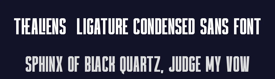 Thealiens – Ligature Condensed Sans Font by Almarkha Type — Decorative Font — thumbnail 2
