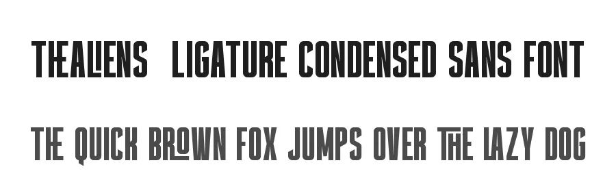 Thealiens – Ligature Condensed Sans Font by Almarkha Type — Decorative Font