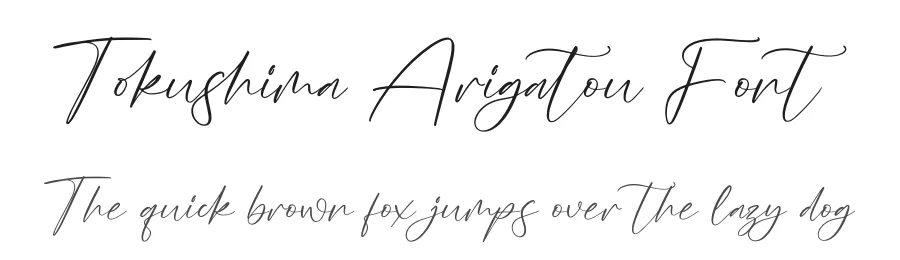 Tokushima Arigatou Font by glorytype — Script Handwritten Font