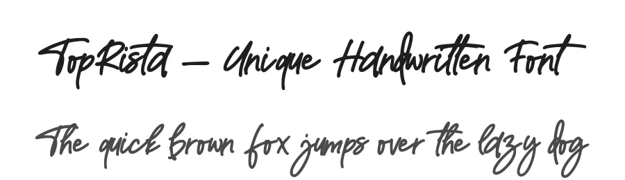 TopRista – Unique Handwritten Font by letterenastudios — Script Handwritten Font