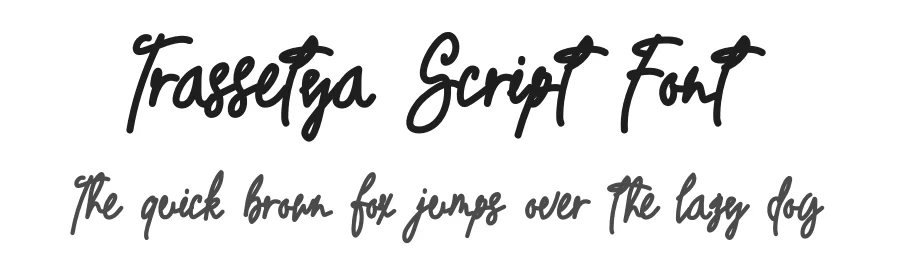 Trassetya Script Font by Dhabee — Script Handwritten Font
