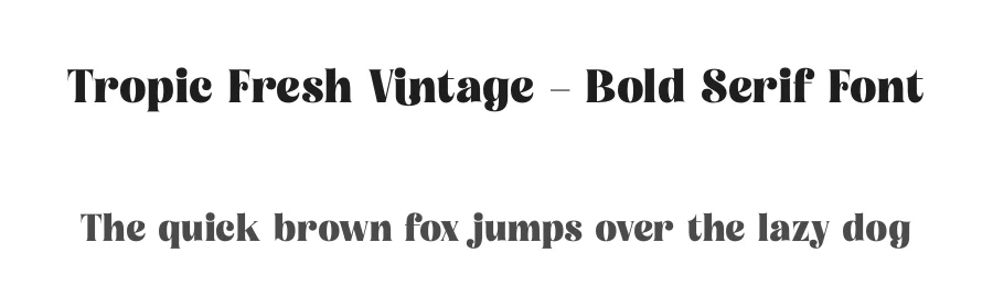 Tropic Fresh Vintage – Bold Serif Font by timelesstype.co — Display Font