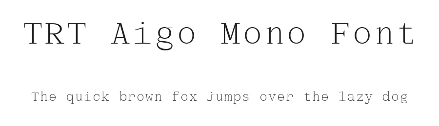 TRT Aigo Mono Font by truetype — Display Font