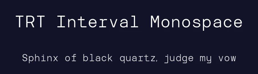 TRT Interval Monospace by truetype — Display Font — thumbnail 2