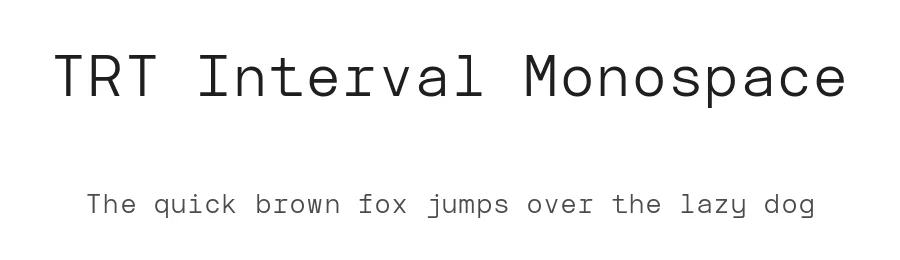 TRT Interval Monospace by truetype — Display Font