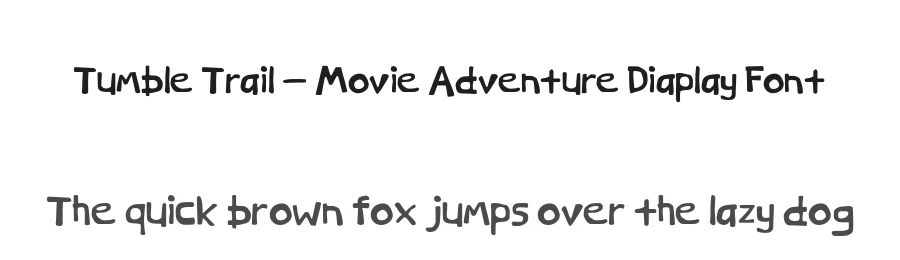 Tumble Trail – Movie Adventure Diaplay Font by twinletter — Display Font