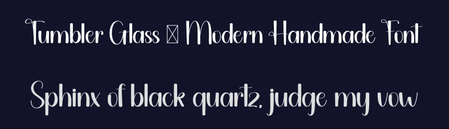 Tumbler Glass – Modern Handmade Font by freshtypeink — Script Handwritten Font — thumbnail 2
