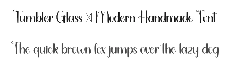 Tumbler Glass – Modern Handmade Font by freshtypeink — Script Handwritten Font