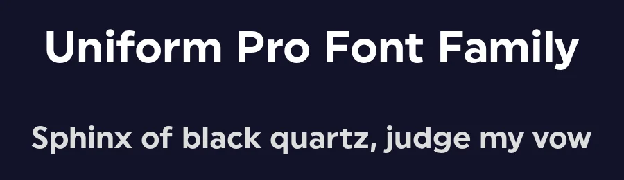 Uniform Pro Font Family by Miller Type Foundry — Sans Serif Font — thumbnail 2