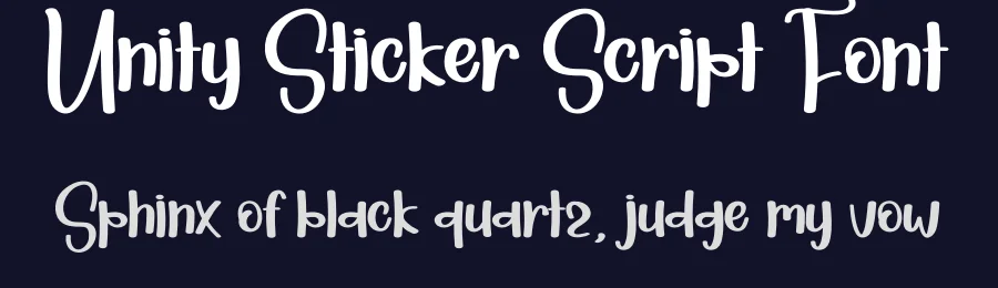 Unity Sticker Script Font by creativeletter — Display Font — thumbnail 2