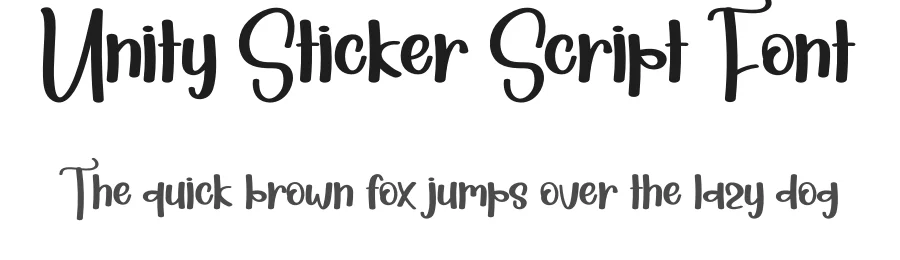 Unity Sticker Script Font by creativeletter — Display Font