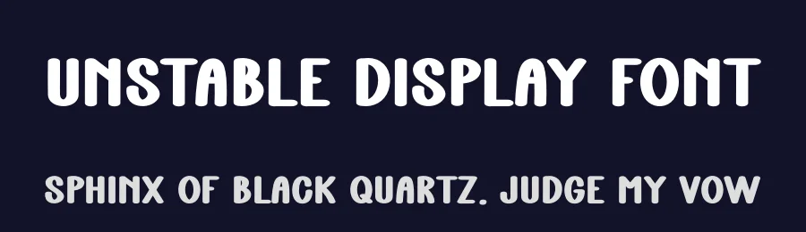 Unstable Display Font by freshtypeink — Display Font — thumbnail 2